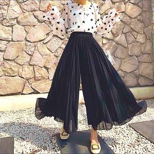 ZARA | CHIFFON PALAZZO PANTS | NAVY | WIDE LEG | XL